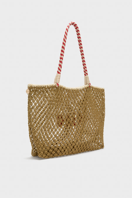 Tan with Poppy Ciao L'ete Tote
