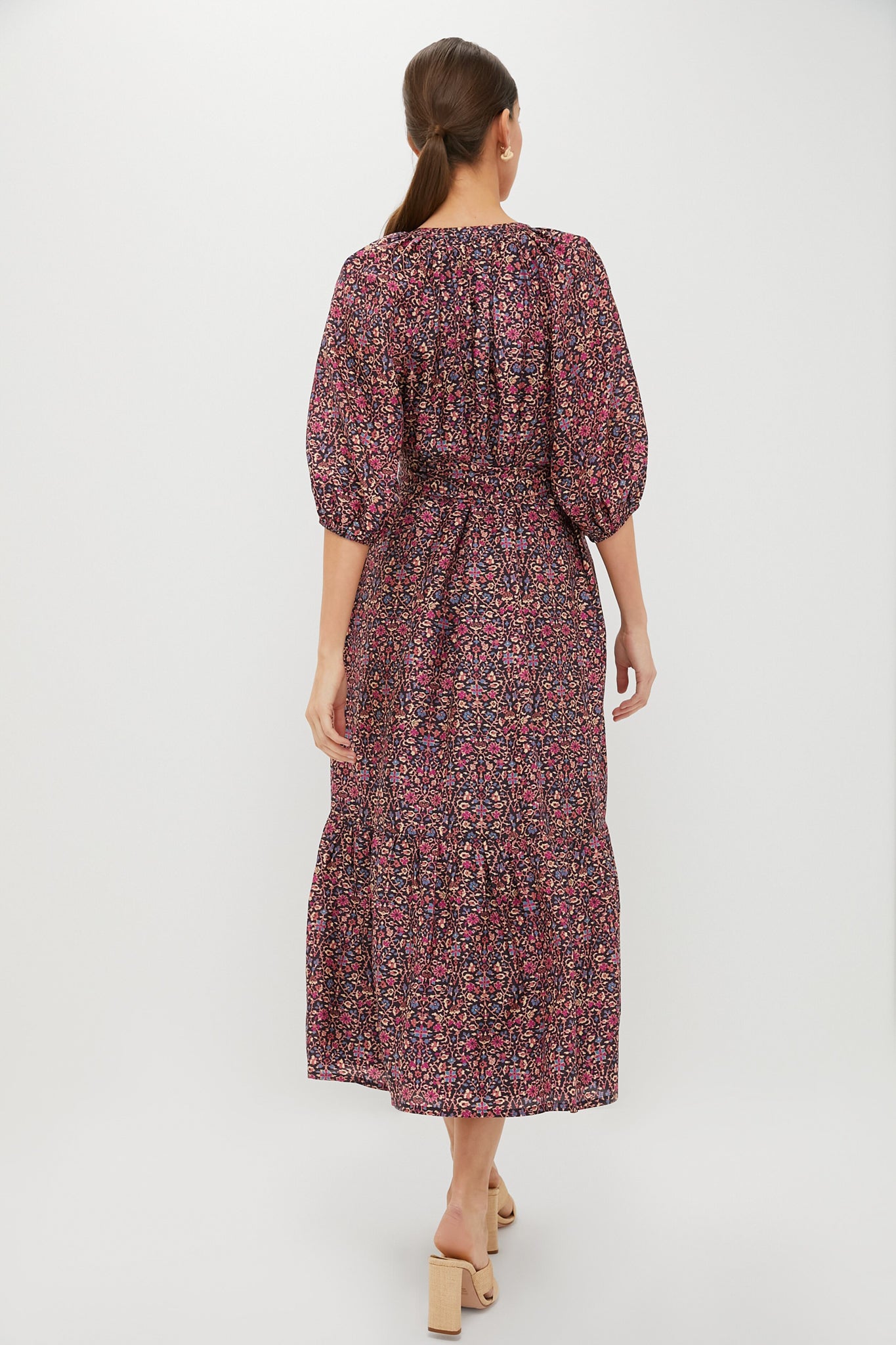 Raspberry Vine Floral Lyles Dress