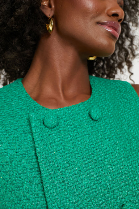 Emerald Green Tweed Bianca Dress