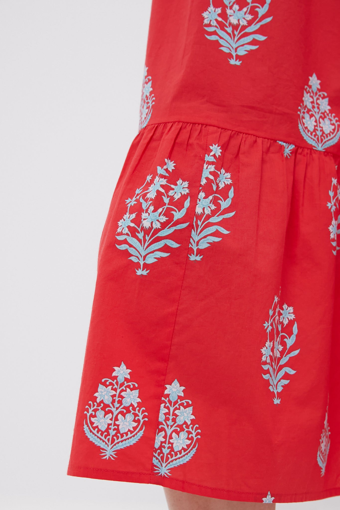 Scarlet Bouquet Blockprint Salty Paloma Caftan