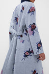 Painted Rose Grey Melange Oversize Belted Coat