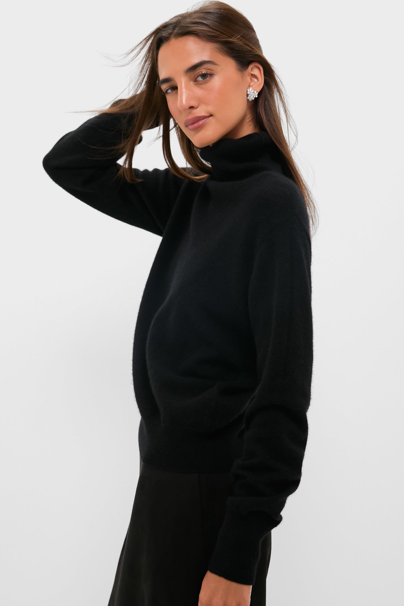 Black Cashmere Turtleneck Sweater