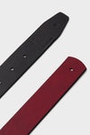 Lipstick Red and Mascara Reversible Leather Belt