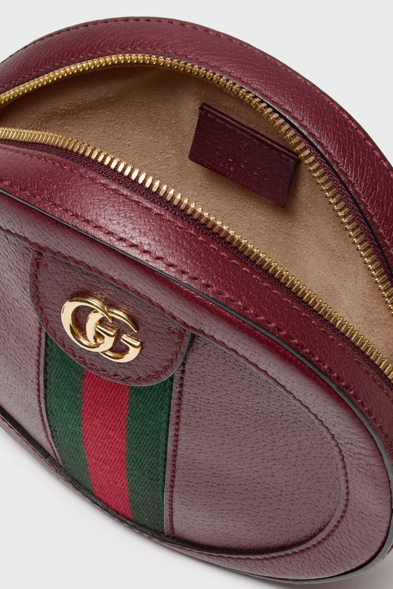 Gucci Red Mini Round Ophidia Leather Crossbody Bag