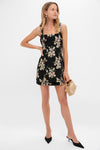 Black Floral Velvet Rhiannon Mini Dress