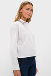 White Embellished Cropped Jasper Button Down