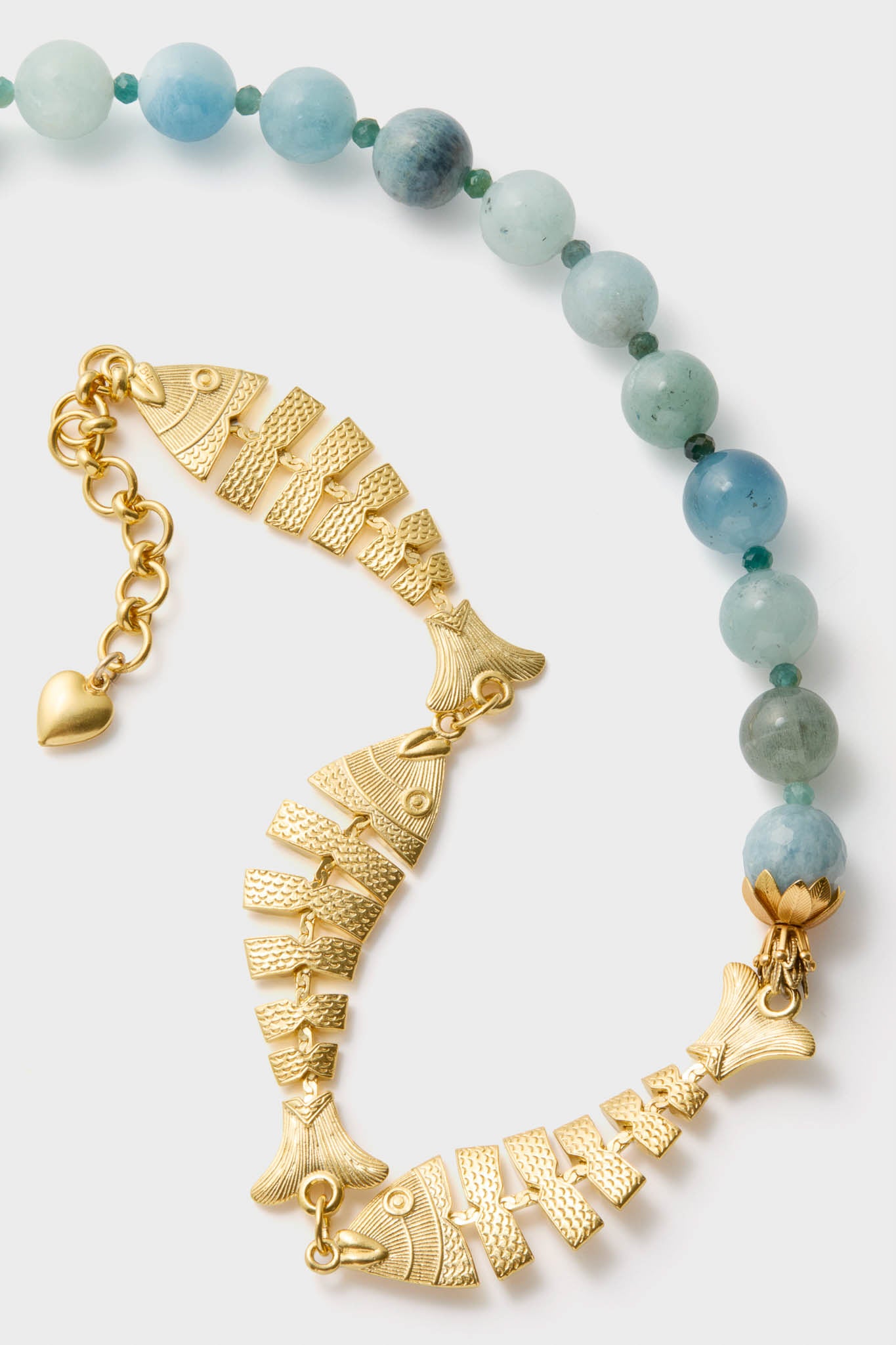 Aquamarine and Gold Malta Necklace | Brinker + Eliza