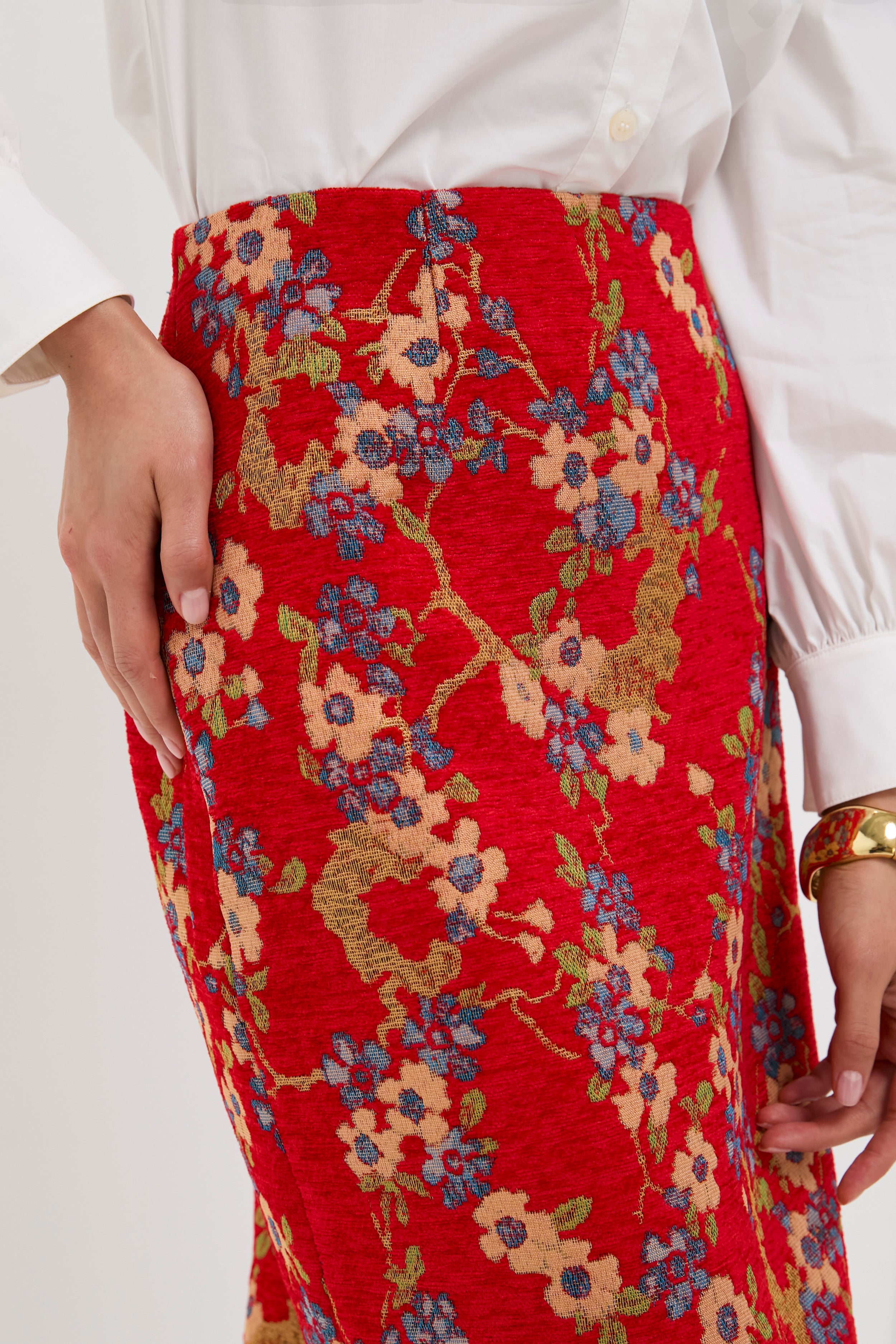 Sakura Blossom Chenille Jacquard Ellington Skirt