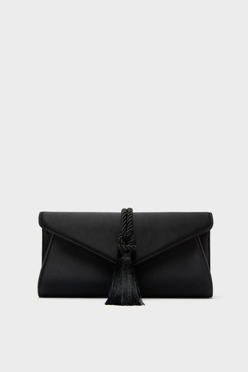 Black Satin Gabrielle Clutch
