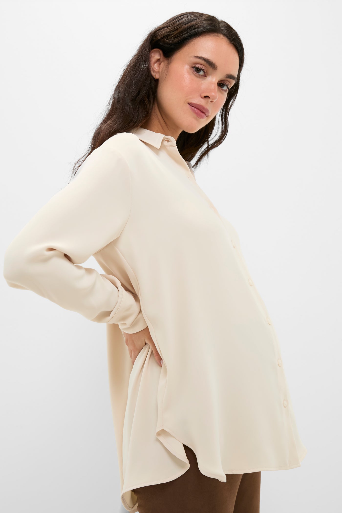 Sandshell Celest Drapey Button Down