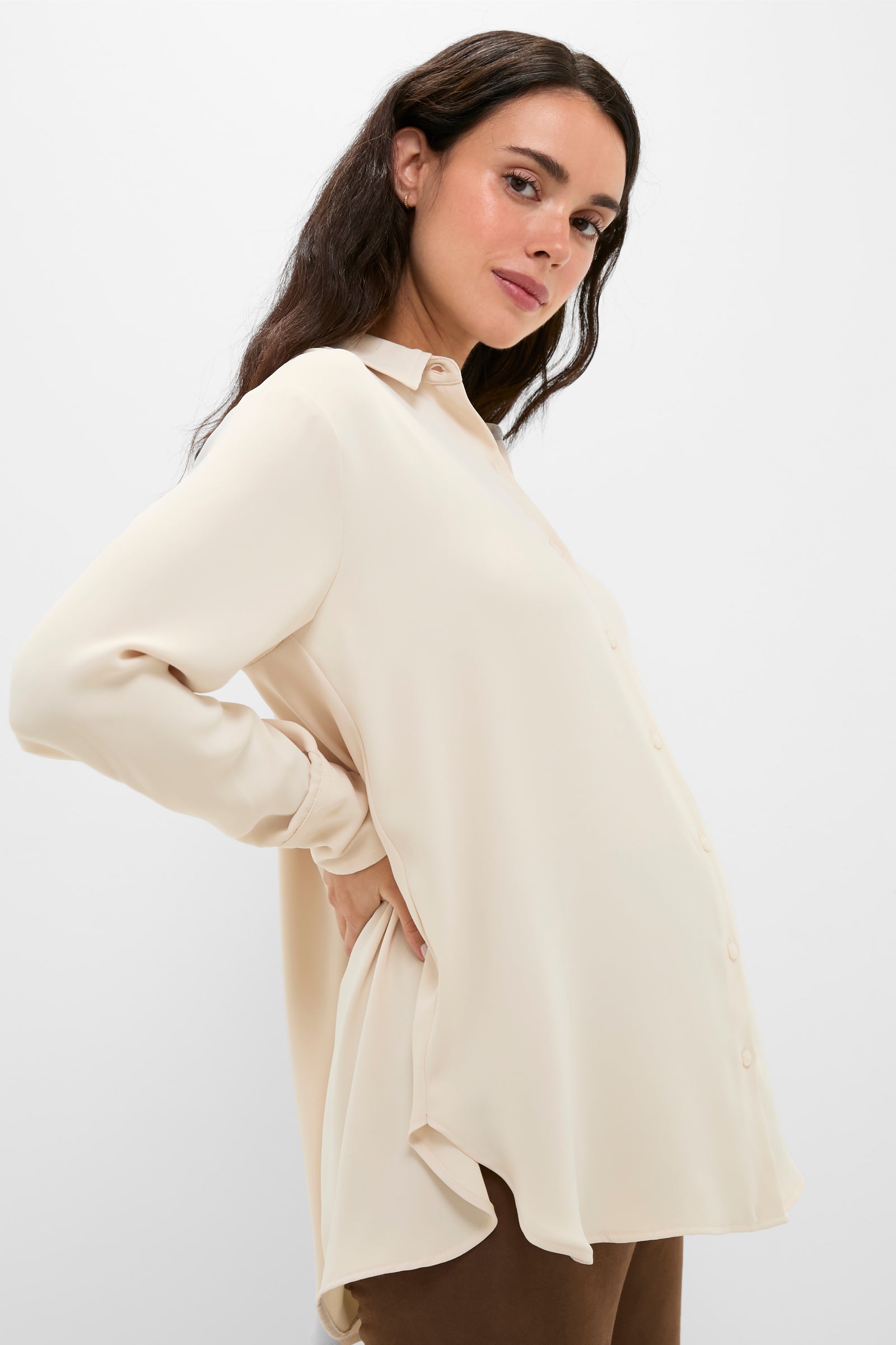 Sandshell Celest Drapey Button Down