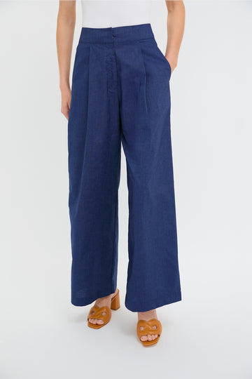 Navy Denim Panca Pants