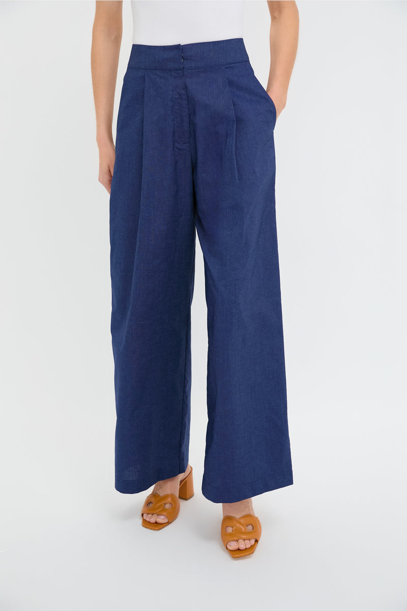 Navy Denim Panca Pants
