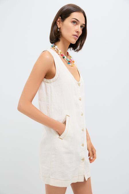 Whitecliff Wash Linen Denim Malibu Mini Dress