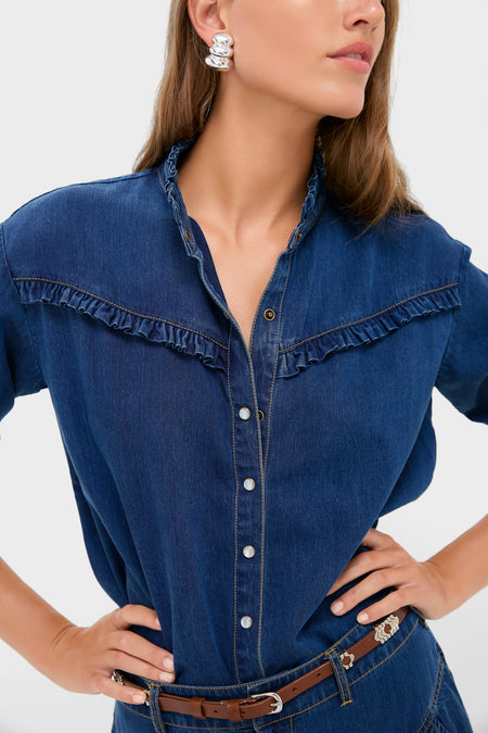 Denim Blue Pierce Button Down