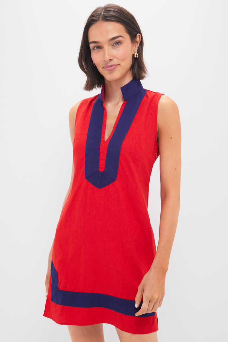 Fiery Red Sleeveless Classic Tunic