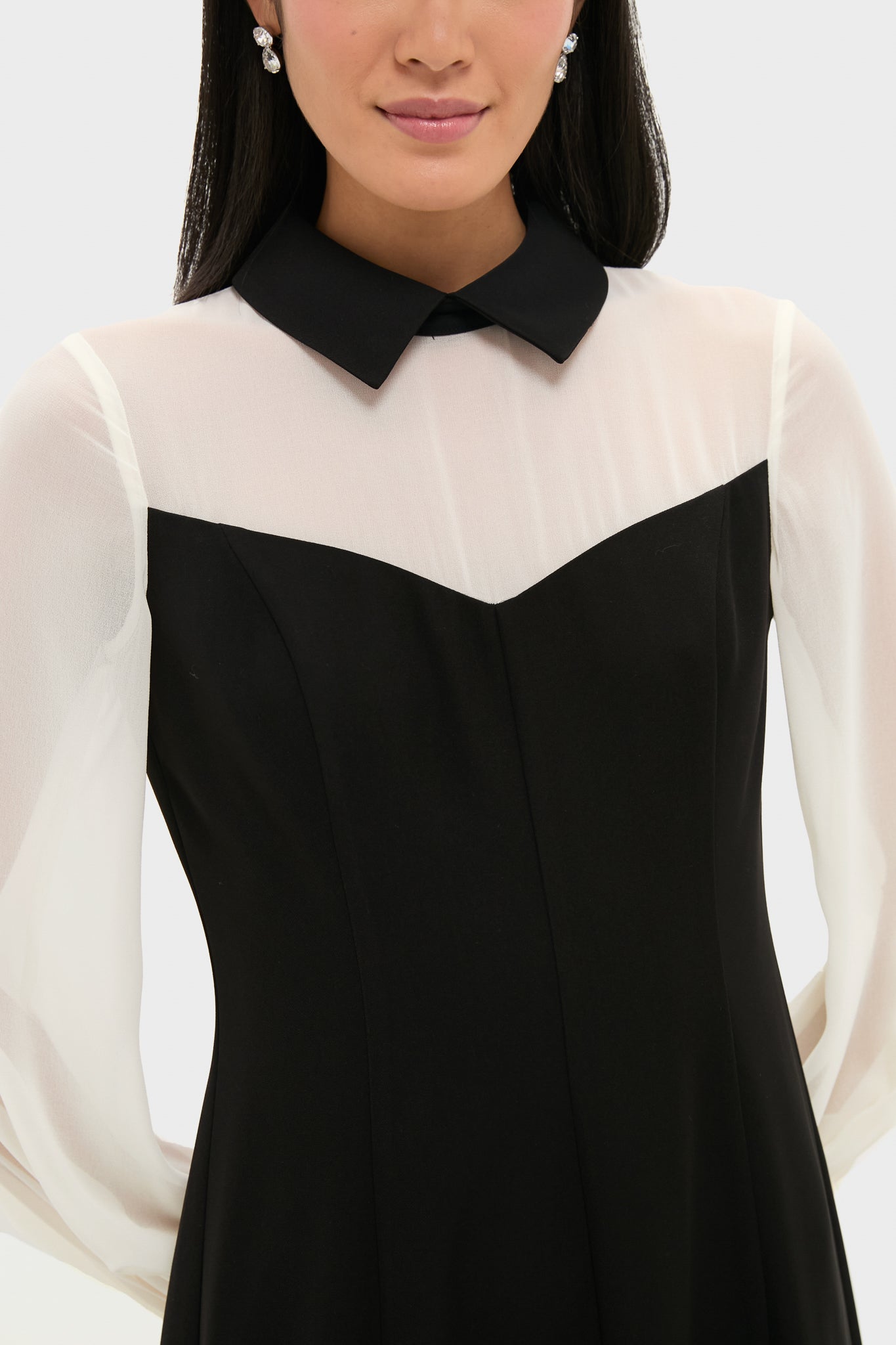 Black and Ivory Riva Tuxedo Dress