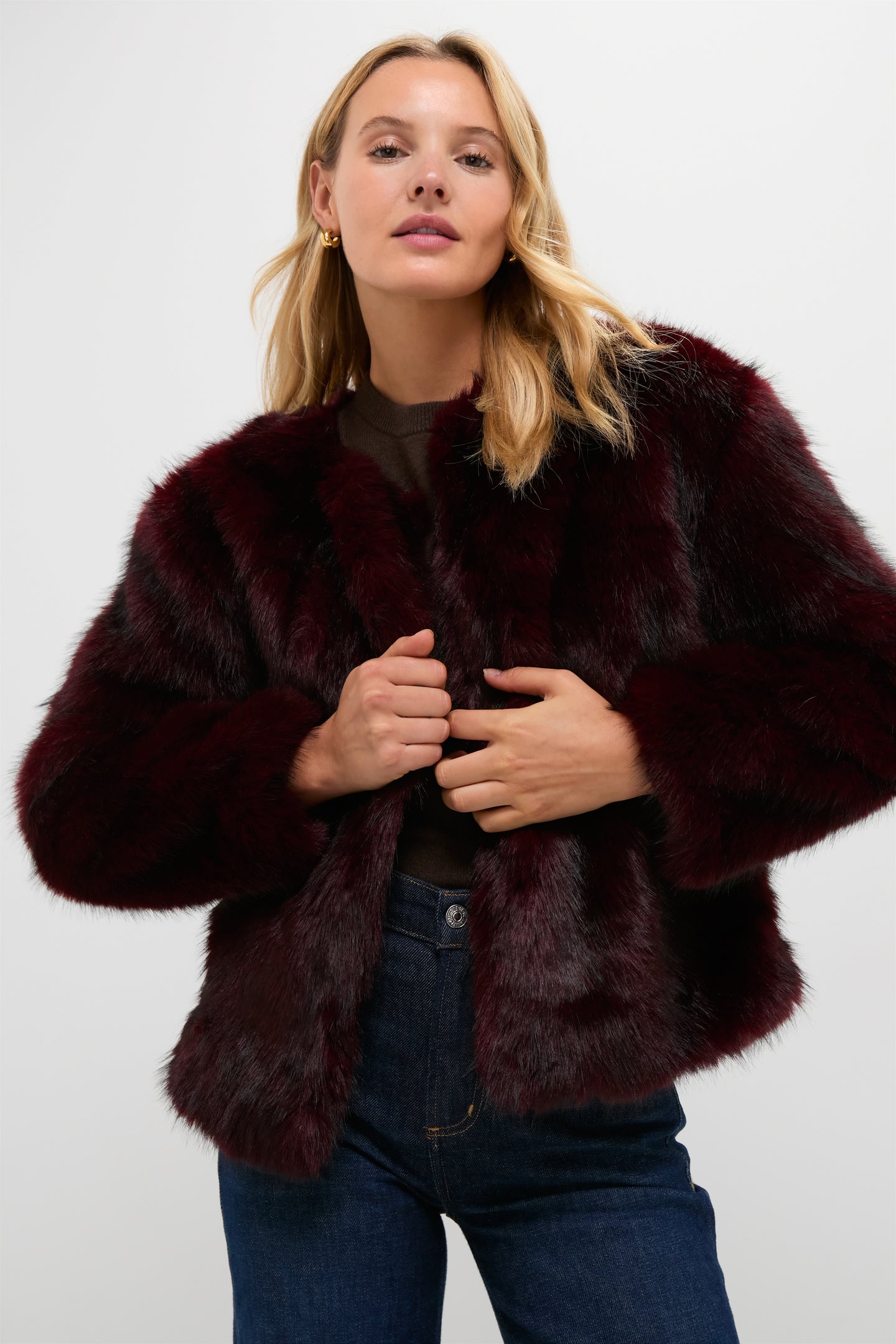 Merlot Faux Fur Bruno Jacket