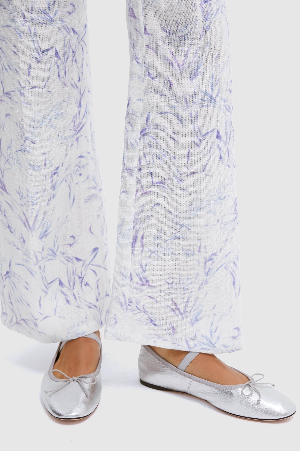 Metallic Silver Leonie Flats