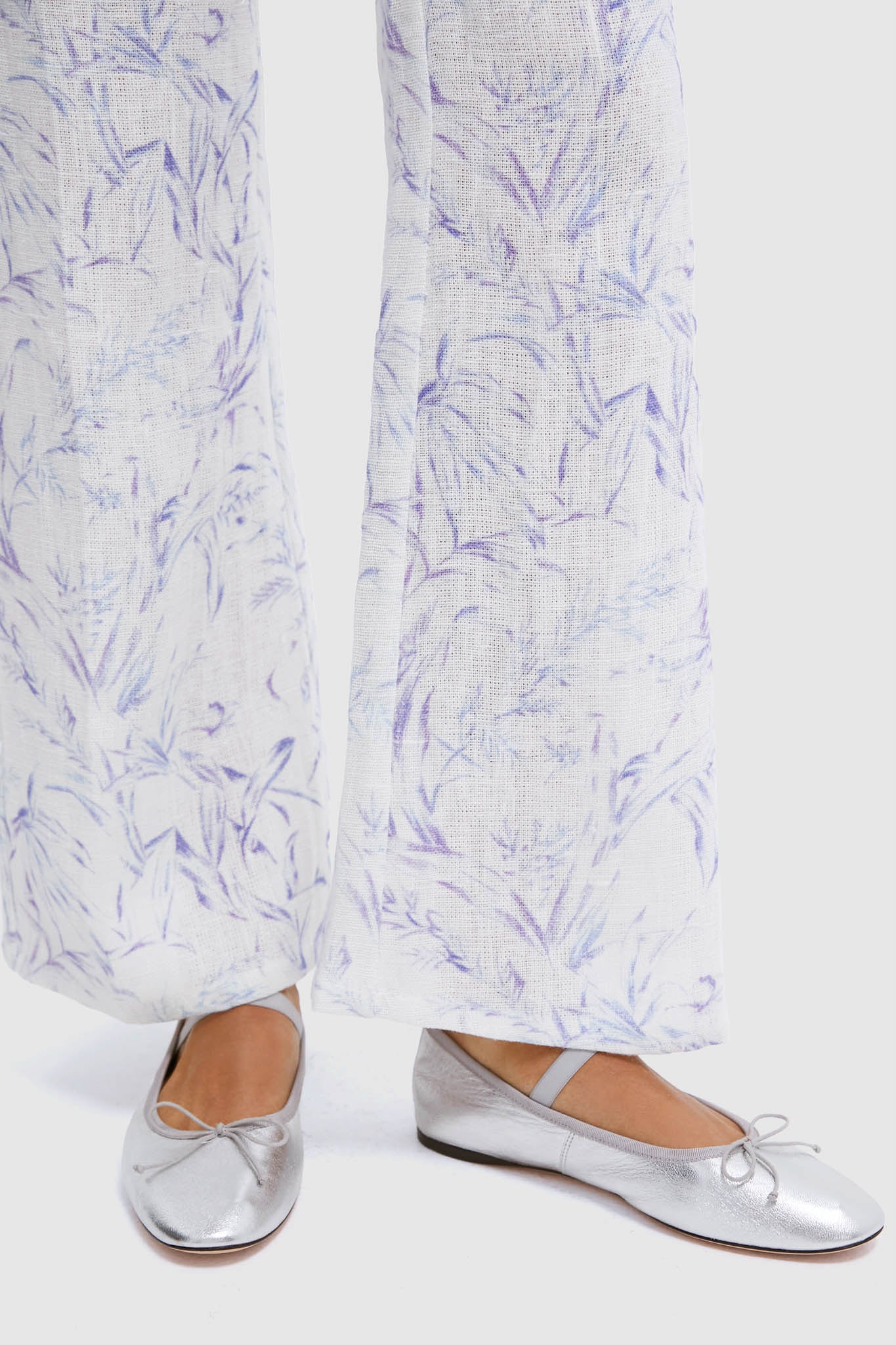 Metallic Silver Leonie Flats