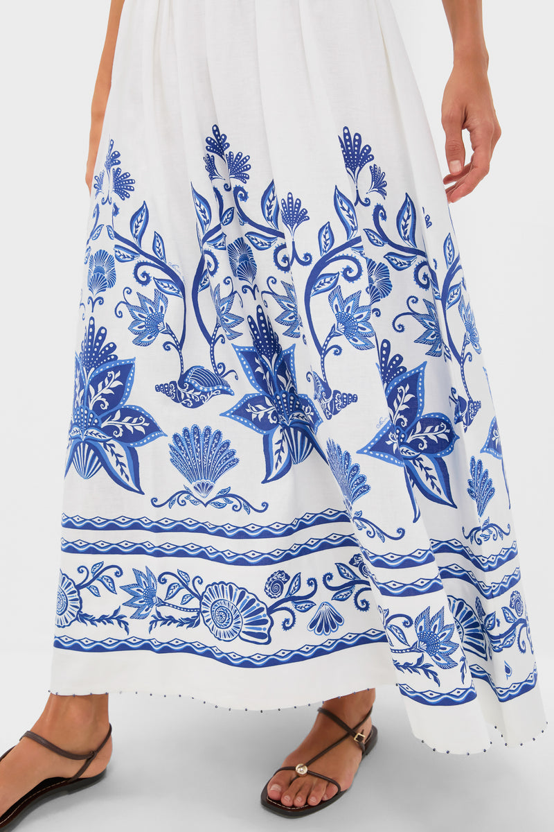 Shell Garden Off-White Sleeveless Midi Dress