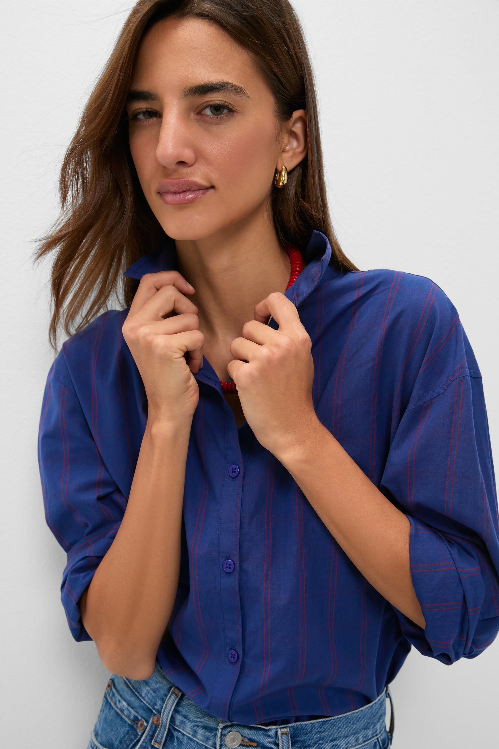 Blue and Red Wexler Cotton Button Down | Tuckernuck
