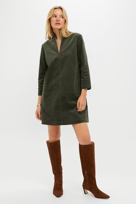 Olive Corduroy Clifton Dress