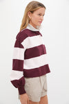 Pink and Winetasting Stripe Swiftie Rugby Polo