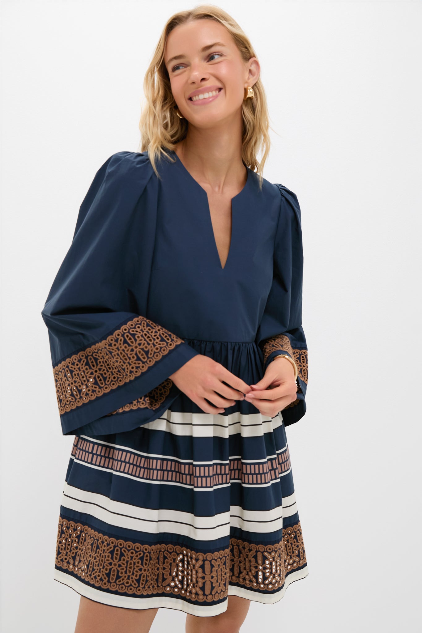 Riverside Stripe Cotton Eyelet Izzie Dress