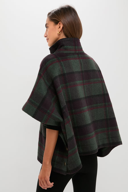 Forest Plaid Wool Winthrop Poncho