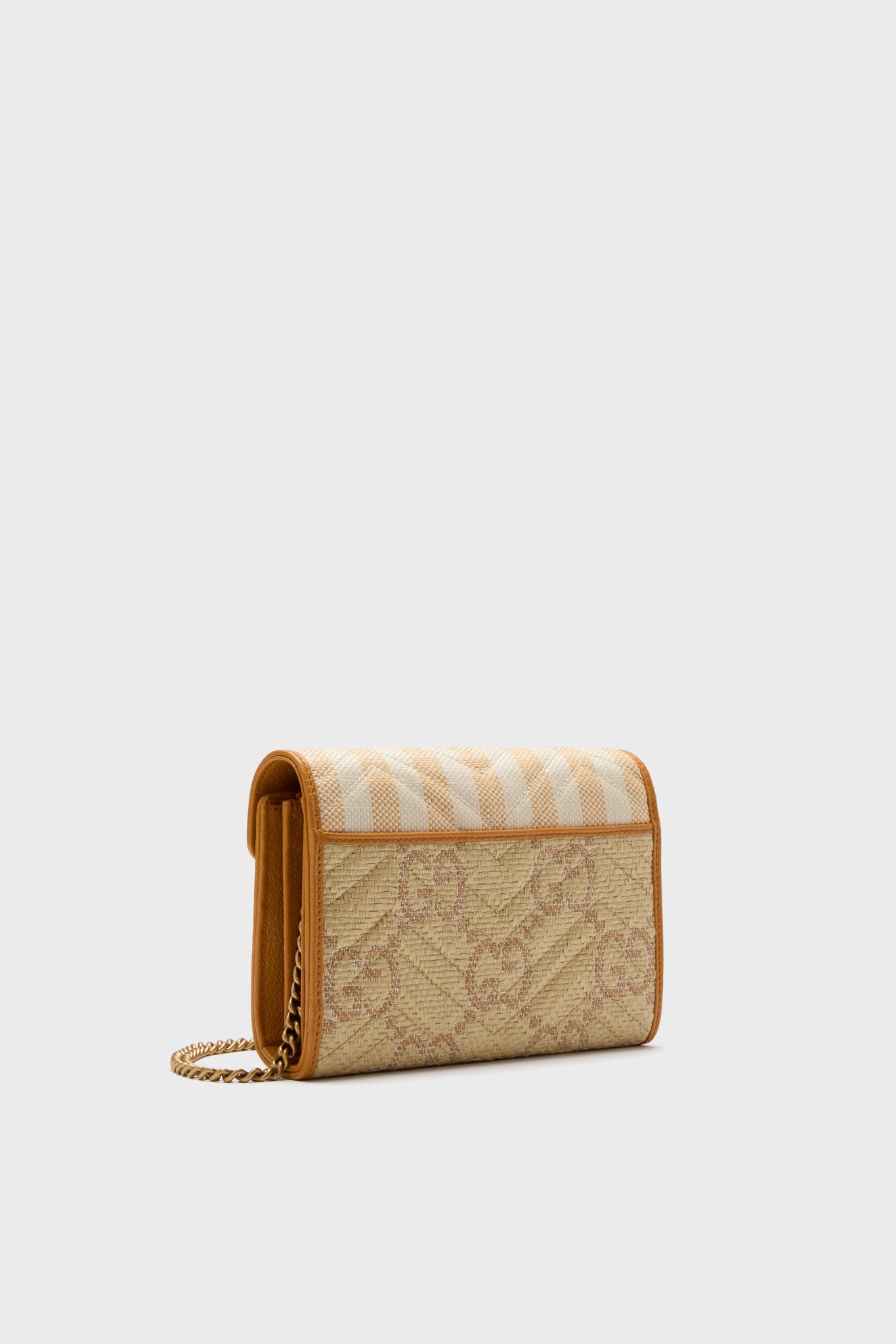 Gucci GG Marmont Raffia Wallet On Chain