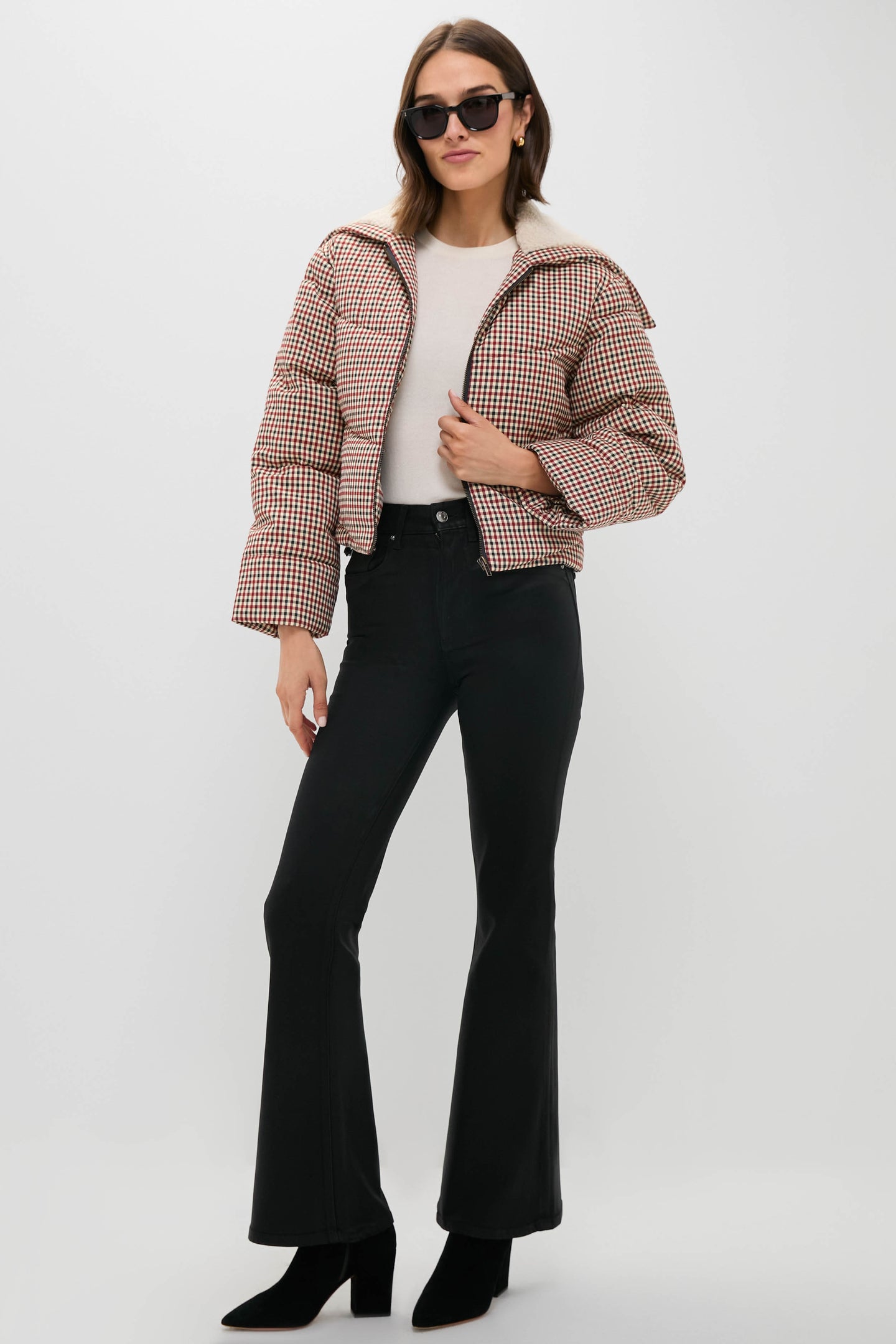 Black Coated High Rise Gigi Skinny Flare