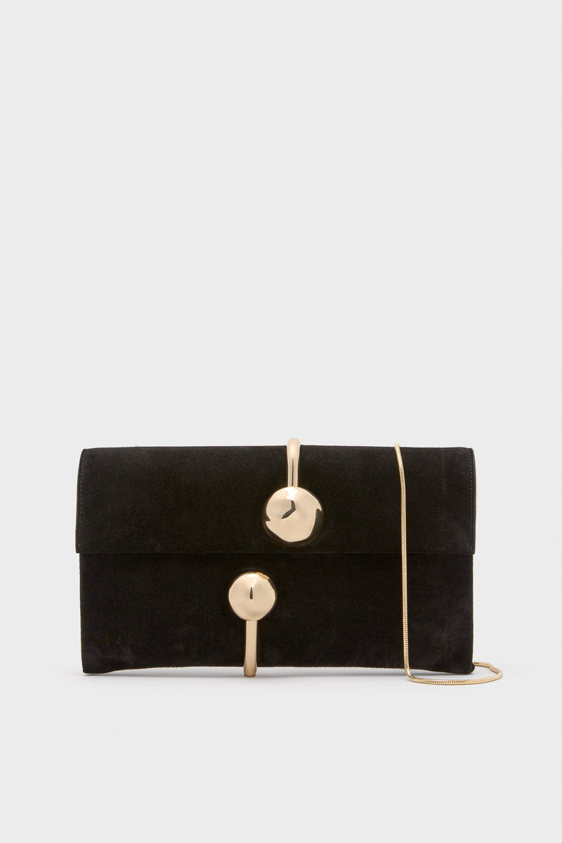 Black Amaya Suede Clutch