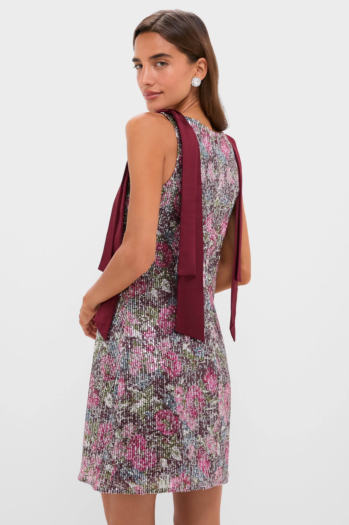 tuckernuck pink sequin dress Tuckernuck Floral Sequin Burroughs Dress Pink / XXS