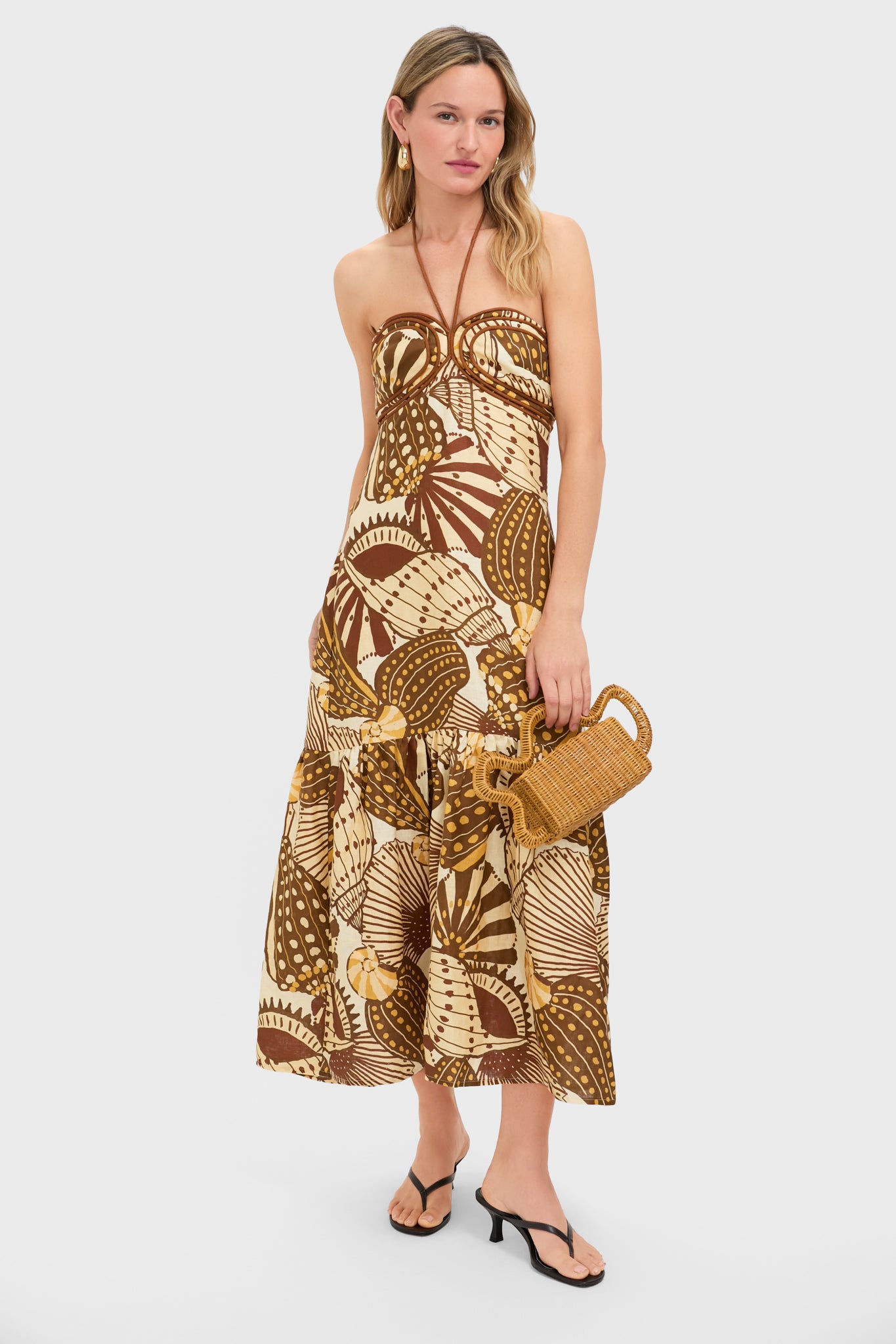 Shell Mix Sand Sleeveless Maxi Dress