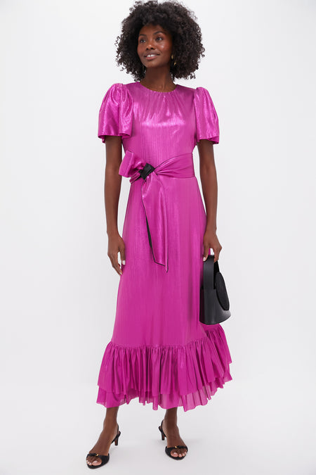Fuchsia Metallic Angelina Dress