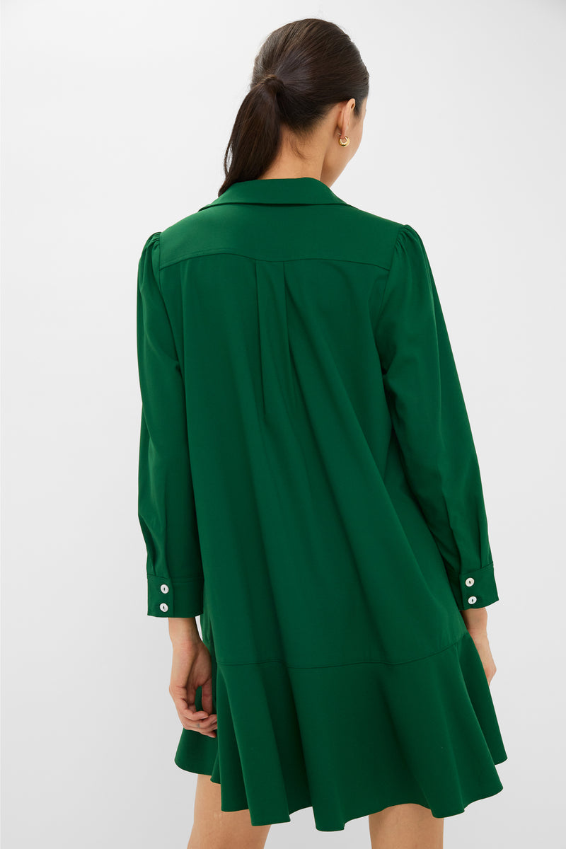 Hunter Green Crepe Callahan Dress