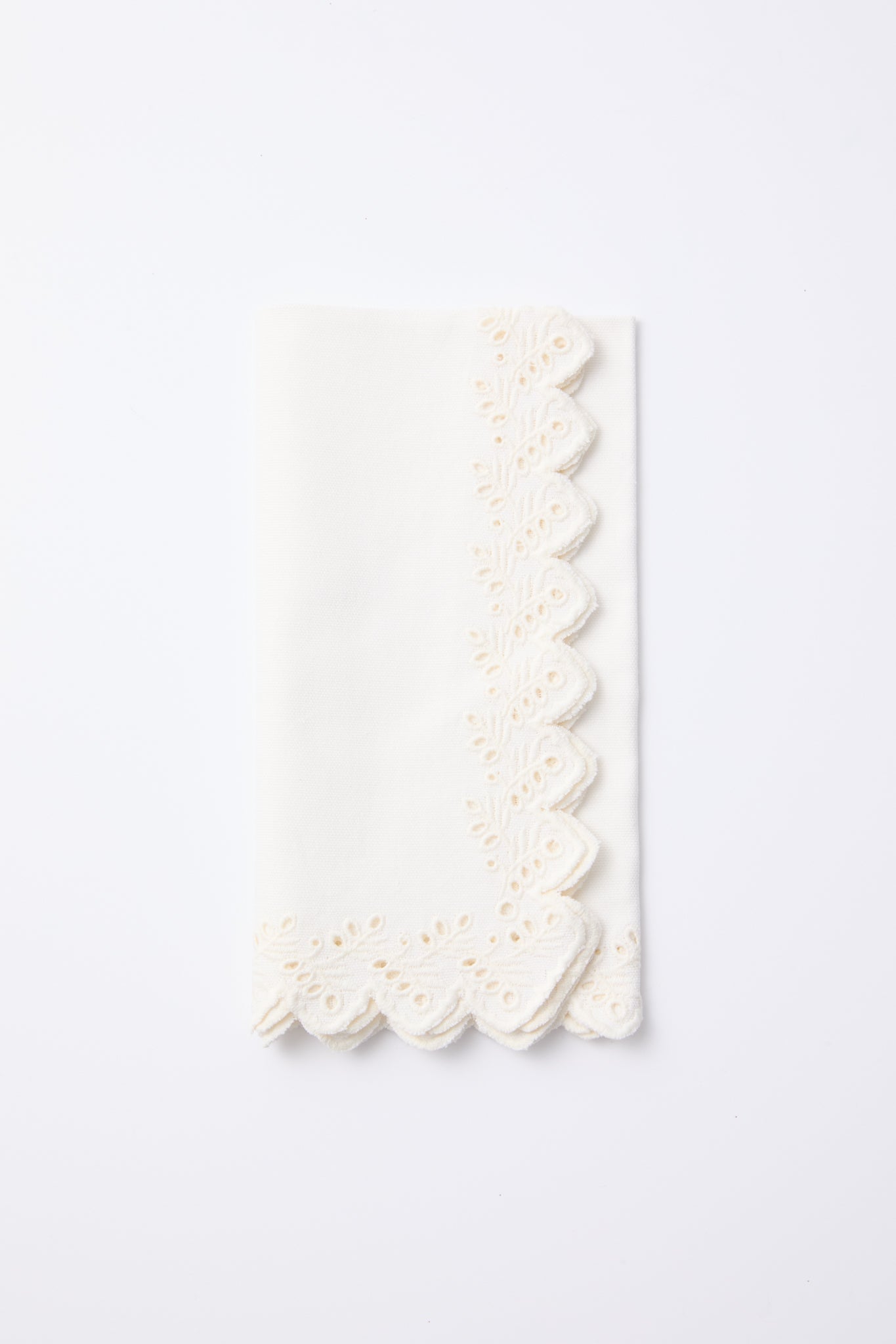 White Eyelet Embroidered Napkins Set of 4