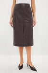 Bordeaux Leather Felindra Midi Skirt
