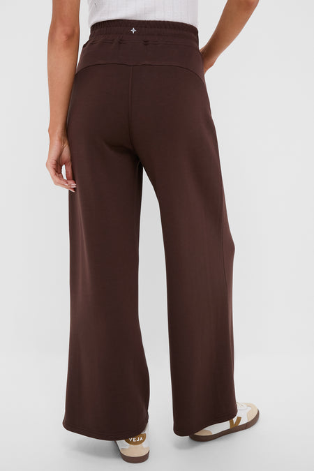 Chocolate Brown Wide Leg Comfort Stretch Finn Pants