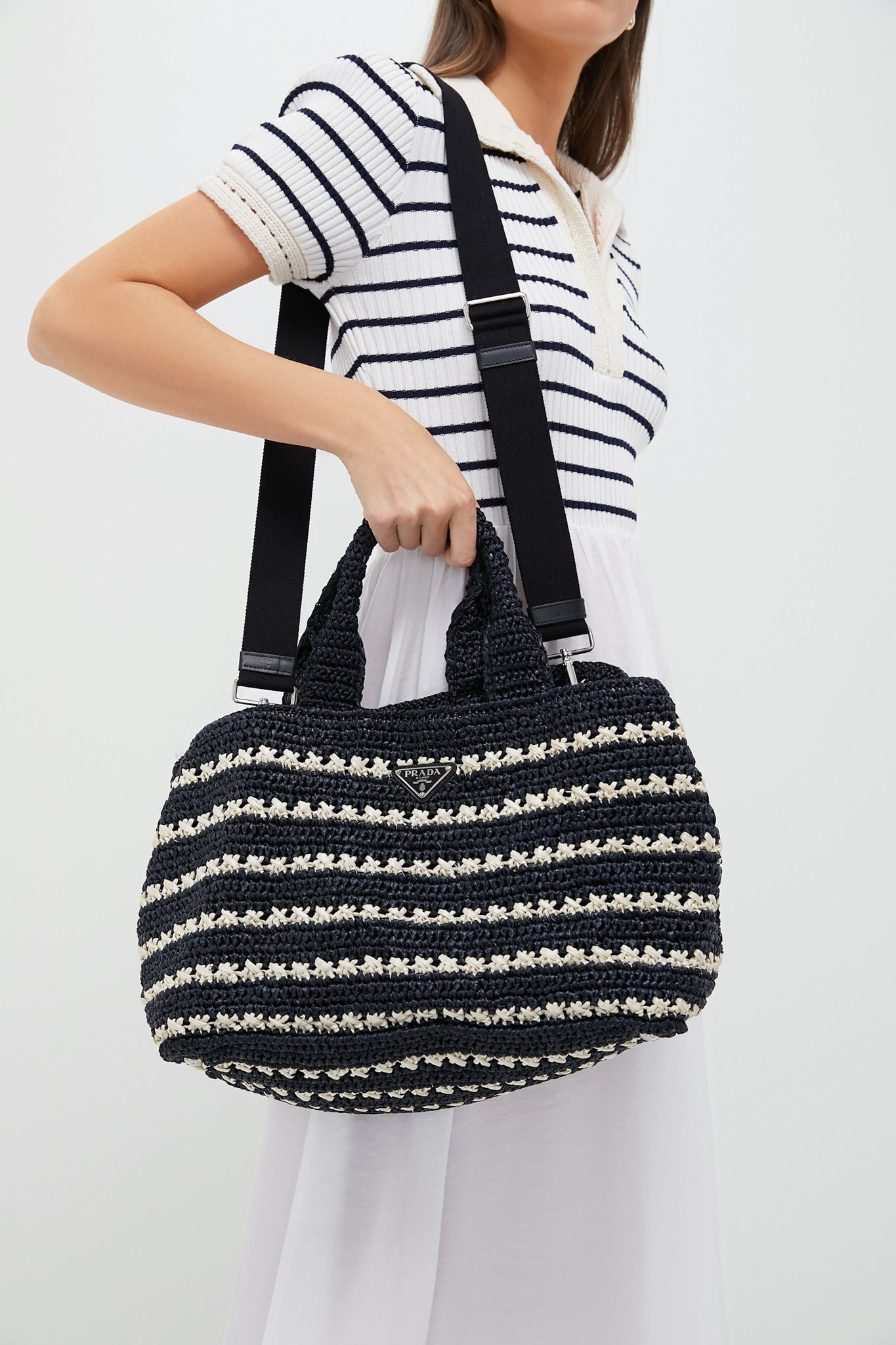 PRADA Raffia Canapa Tote