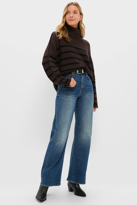 Chocolate & Black Striped Emsley Turtleneck