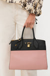 Louis Vuitton Magnolia Pink and Black Pebbled Calf Leather City Steamer MM