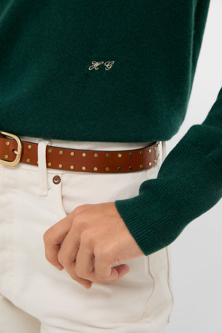 Estate Green Cashmere Turtleneck Sweater