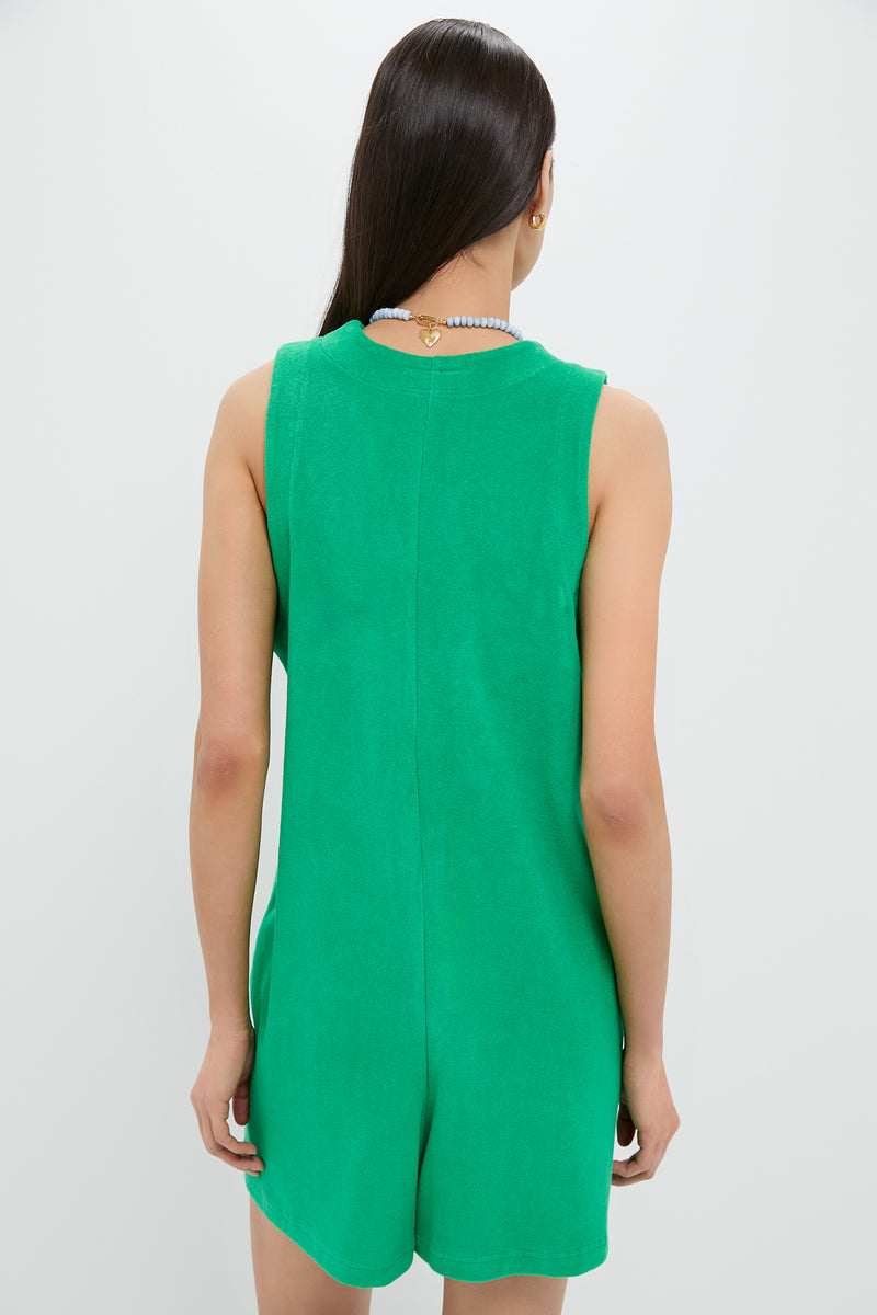 Green Terrycloth Myla Romper Coverup