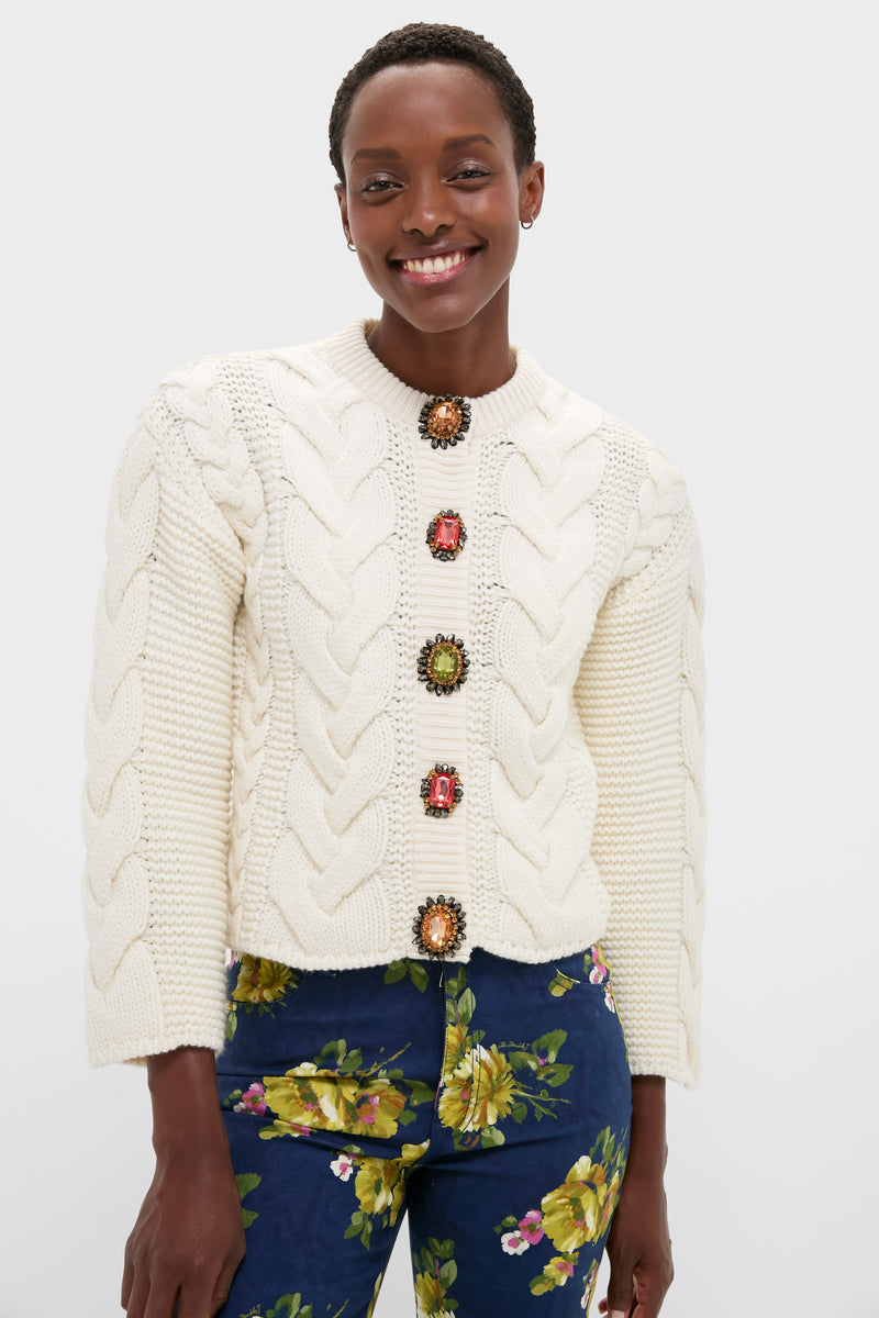 Solid White Portrait Cardigan