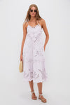 Lilac Iyla Soutache Slip Midi Dress