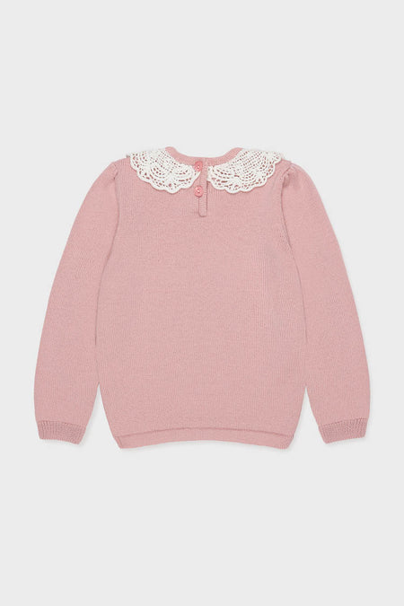 Dusty Pink Blanca Merino Wool Girl Jumper