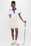 White and Blue Performance Jersey Zoe Polo
