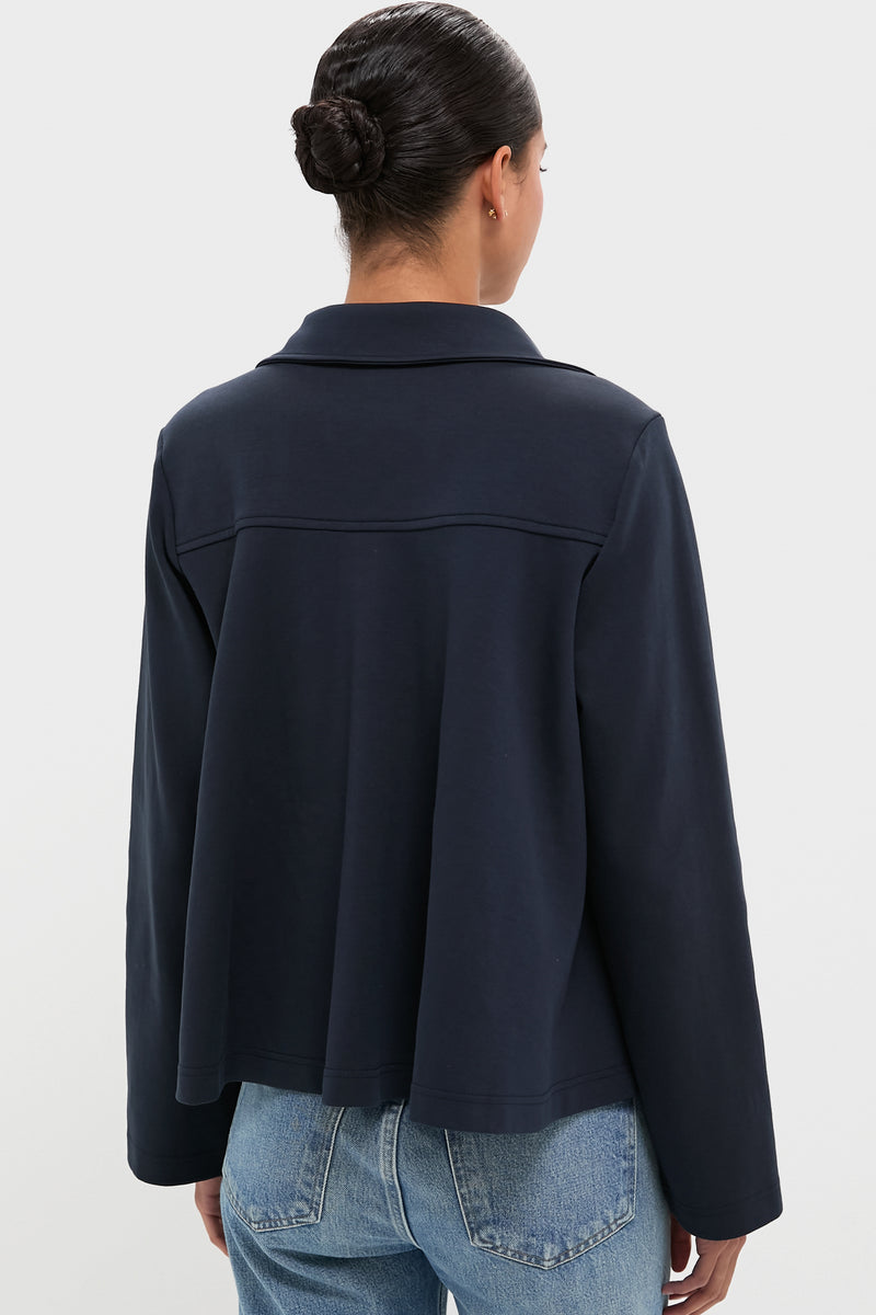 Navy Carlyn Long Sleeve Polo